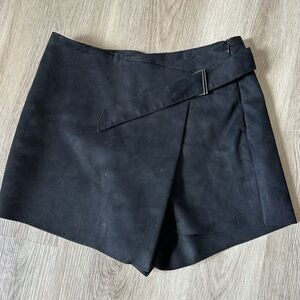 Zara Asymmetrical Suede Belted Skort - Medium